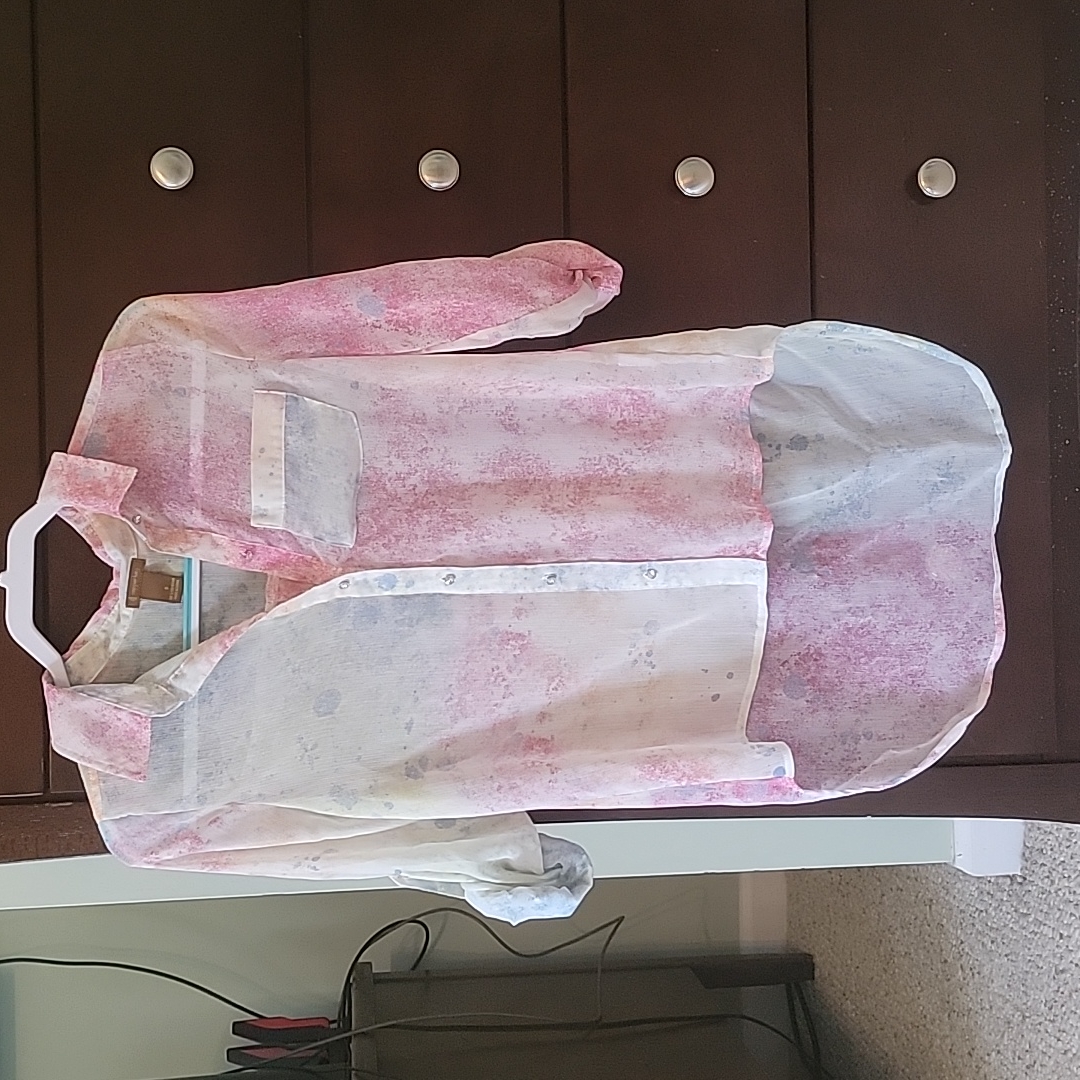 Multicolor Sheer Button Up